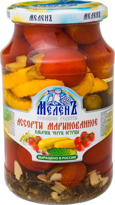 Изображение товара Ассорти овощное Меленъ кабачки-черри, 900г