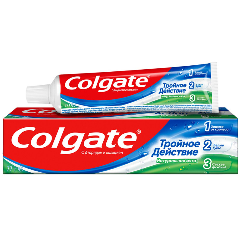 Изображение товара Зубная паста Colgate Тройное действие Натуральная мята для защиты от кариеса, 100мл