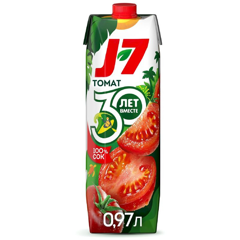 Изображение товара Сок J7 Томатный с мякотью объем 970 мл натуральный без сахара для здорового питания