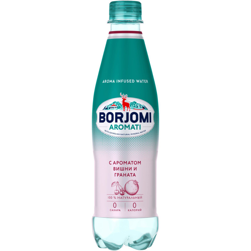 Изображение товара Вода Borjomi Aromati с ароматом вишня-гранат негазированная, 500мл
