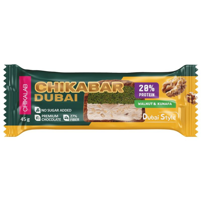 Изображение товара Батончик Chikalab Грецкий орех с фисташкой и хрустящим тестом 45г