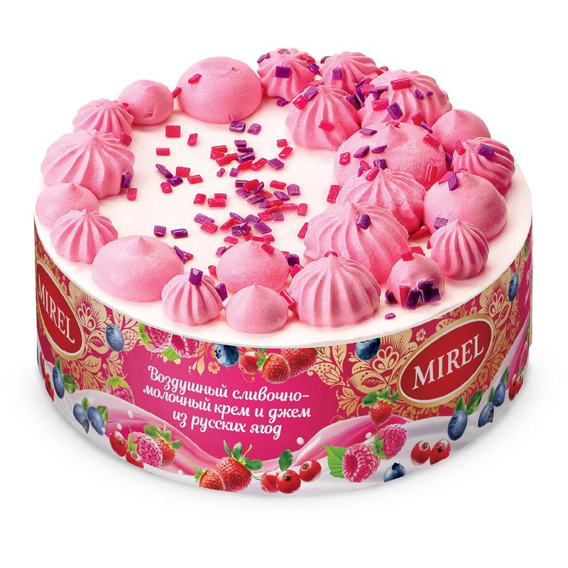 Изображение товара Торт Mirel Русская ягода 680 г с ягодным джемом и сливочной начинкой
