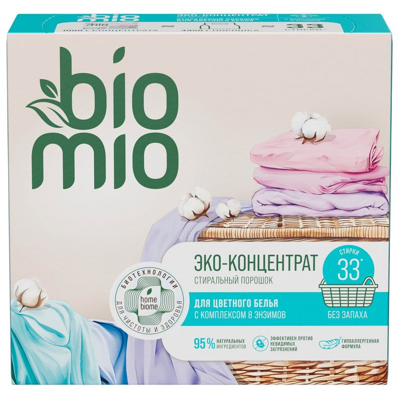 Изображение товара Порошок BioMio Bio-Universal для стирки цветного и белого без запаха 1кг