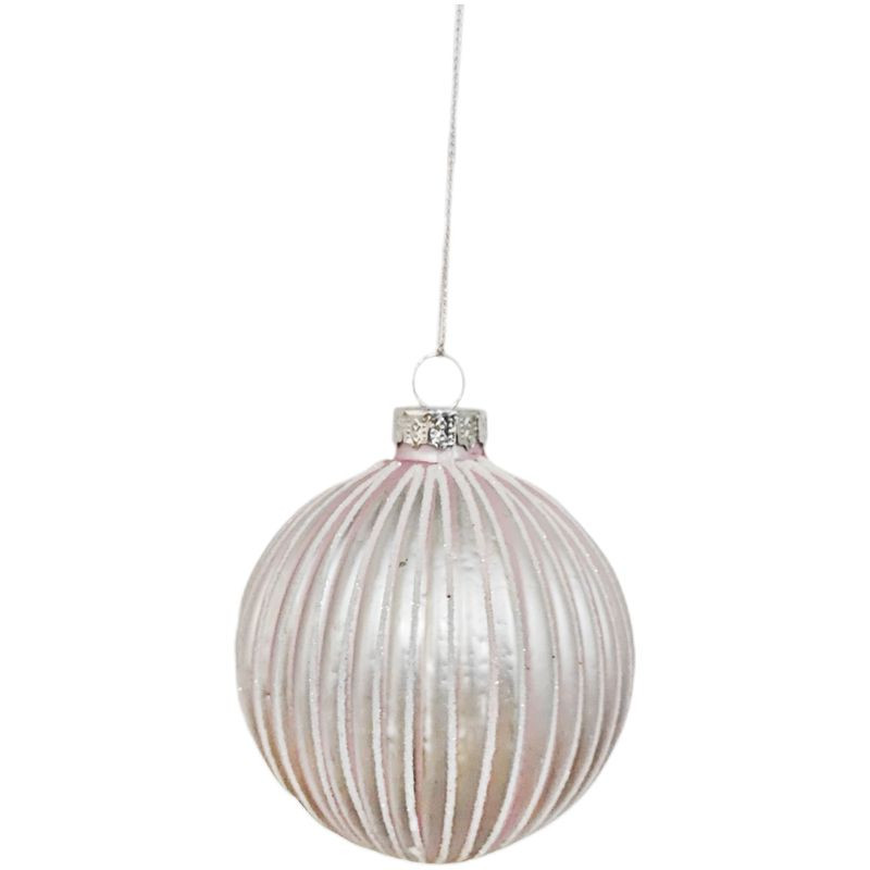 Изображение товара Ёлочный шар Снежок из стекла Маркет новогоднее украшение