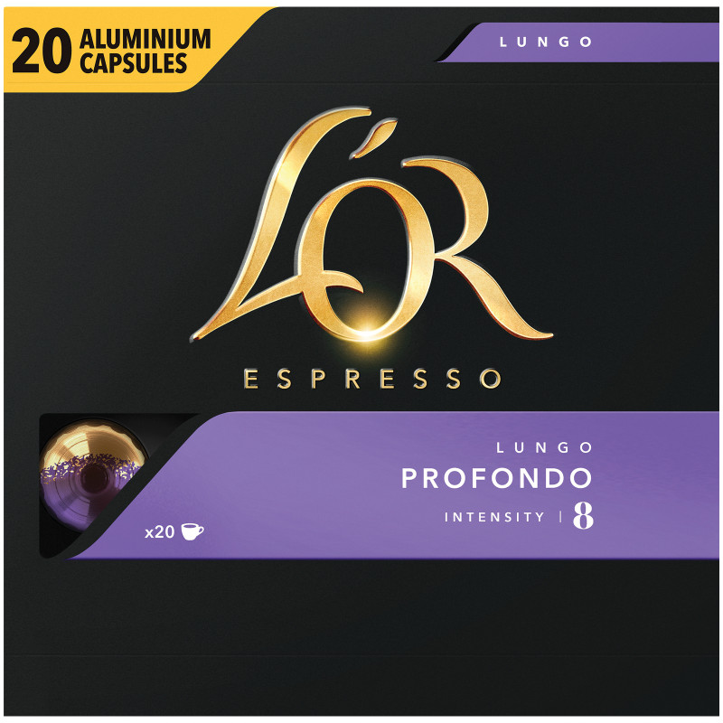 Изображение товара Кофе в капсулах L’or Espresso Lungo Profondo натуральный жареный 20х104г