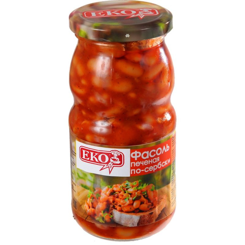 Изображение товара Фасоль Eko печёная по-сербски 510 г натуральный овощной продукт