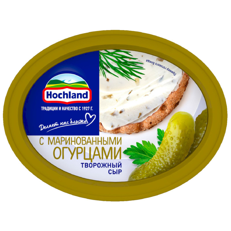 Изображение товара Сыр творожный Hochland с маринованными огурцами 60%, 140г