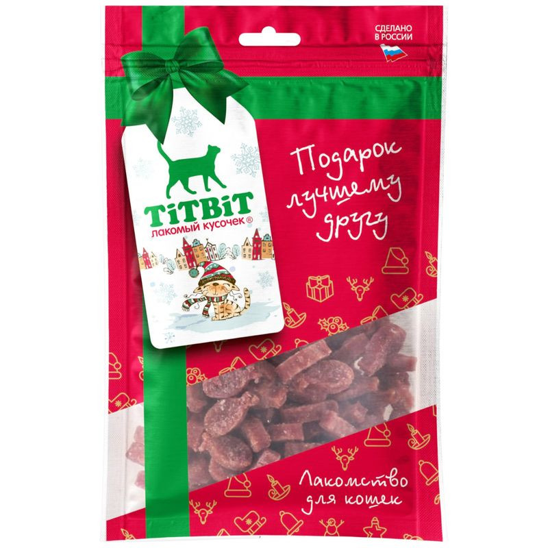 Изображение товара Рыбки Titbit Новогодняя коллекция с лососем для кошек 50г лакомство натуральное