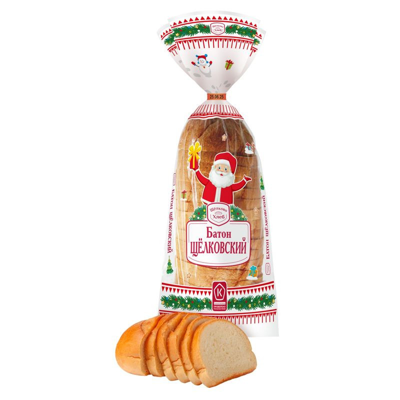 Изображение товара Щелковохлеб Щелковский нарезной батон высшего сорта 380г Россия