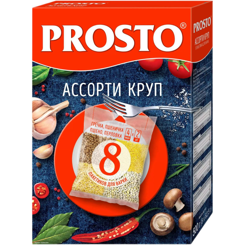 Изображение товара Ассорти круп Prosto в варочных пакетиках, 500г