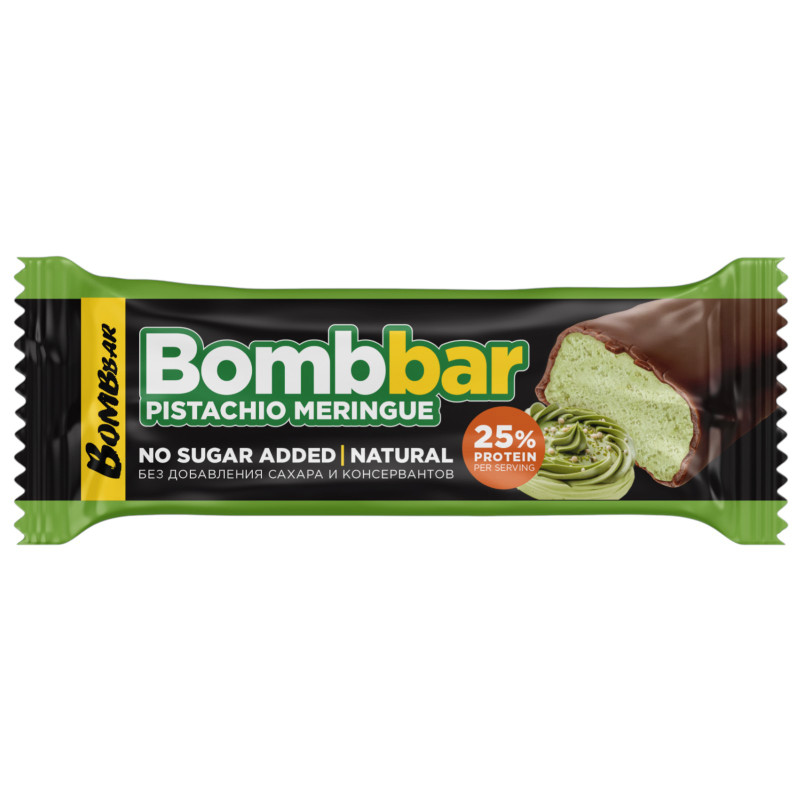 Изображение товара Батончик Bombbar Фисташковая меренга глазированный, 40г