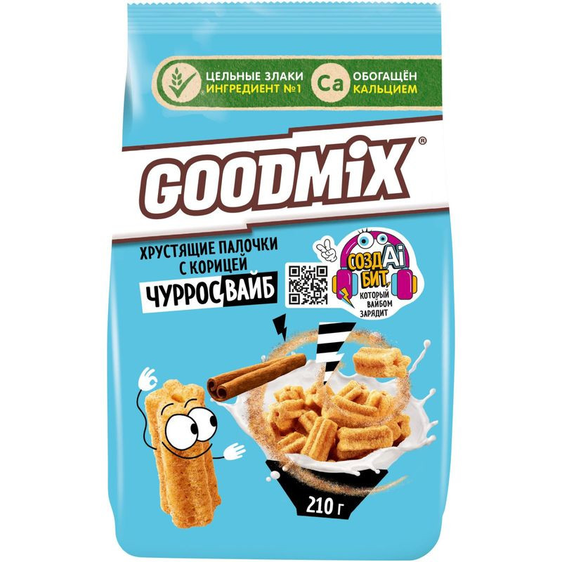 Изображение товара Палочки GoodMix Чурросвайб хрустящие с корицей 210 г вкусное сладкое лакомство