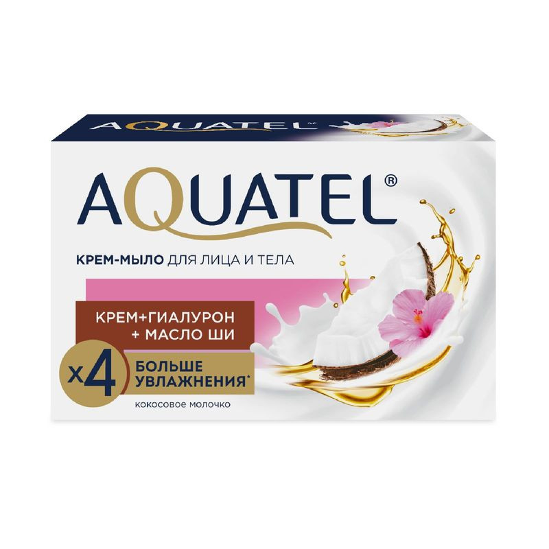 Изображение товара Крем-мыло Aquatel Кокосовое молочко 90г для всех типов кожи