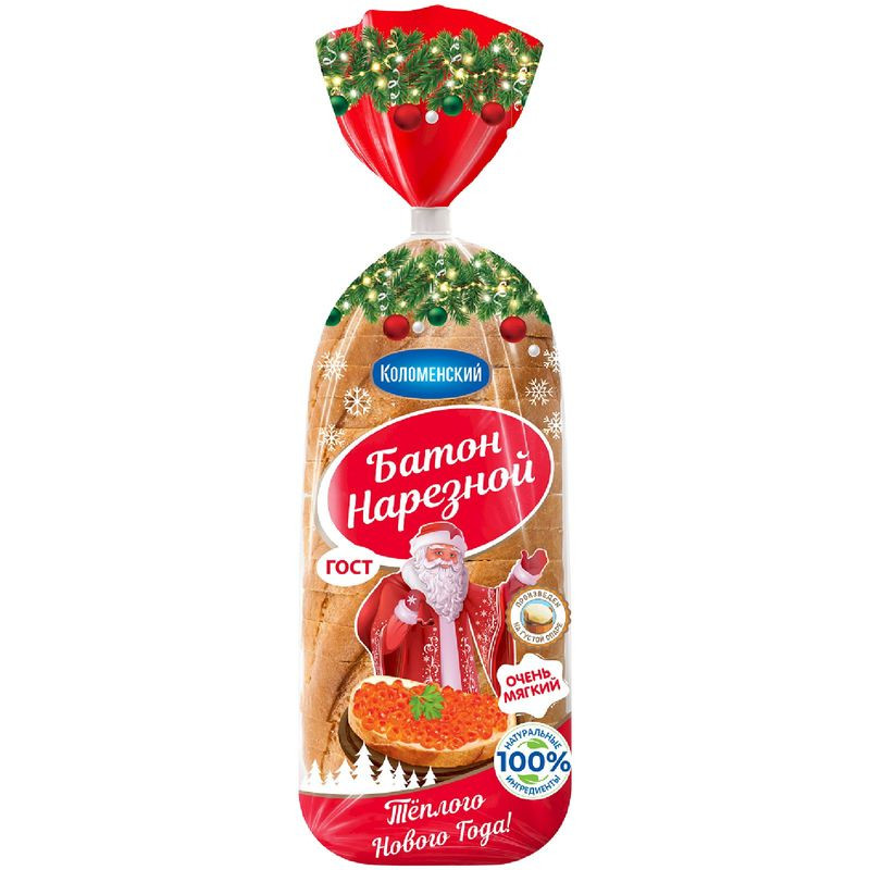 Изображение товара Батон Коломенское Нарезной 400г натуральный хлеб высокого качества