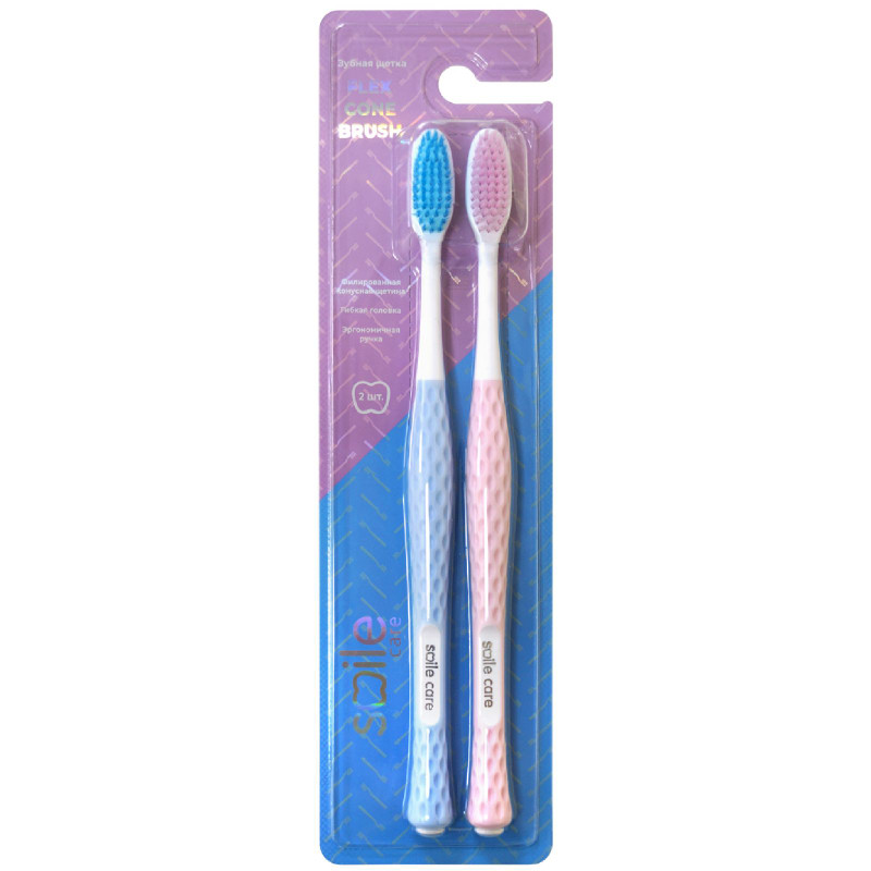 Изображение товара Зубная щетка Smile Care для взрослых средняя, 2шт