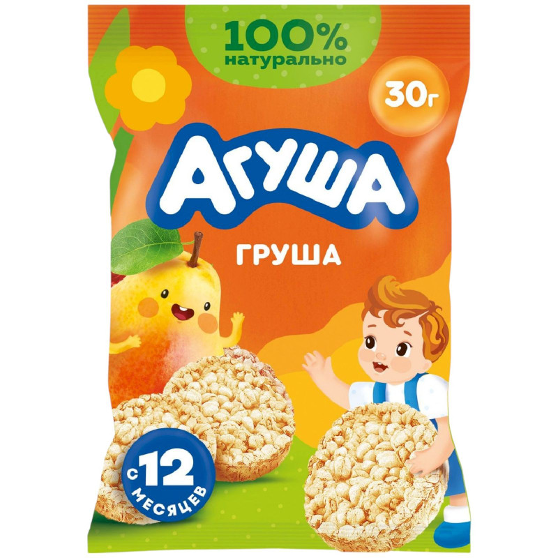 Изображение товара Хлебцы рисовые Агуша Груша детские с 12 месяцев, 30г