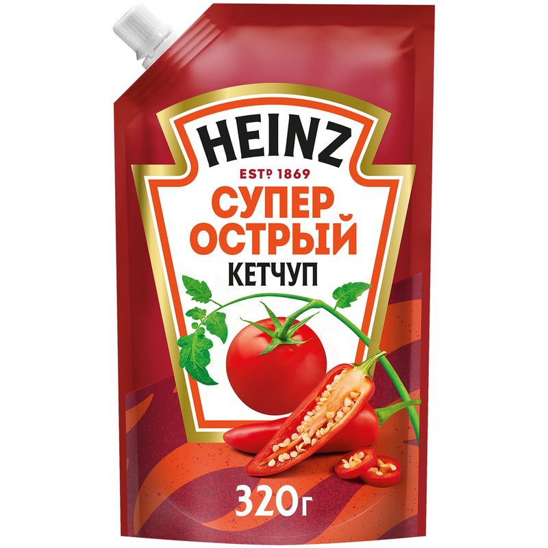 Изображение товара Кетчуп Heinz суперострый 320г натуральный острый соус для блюд