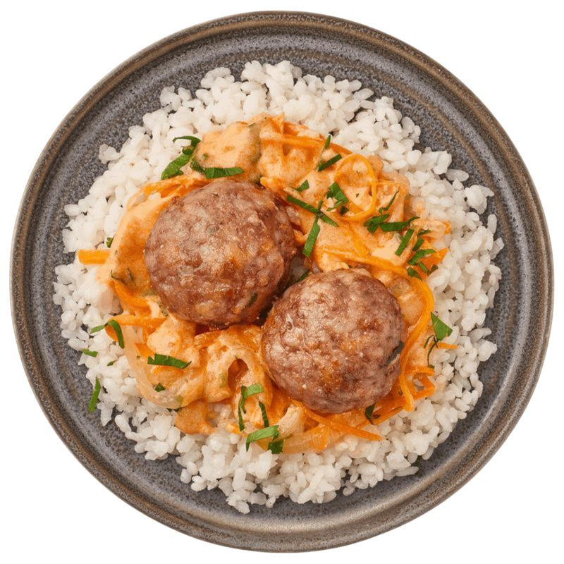 Изображение товара Ежики мясные с рисом Перекрёсток Select 270 г натуральное готовое блюдо