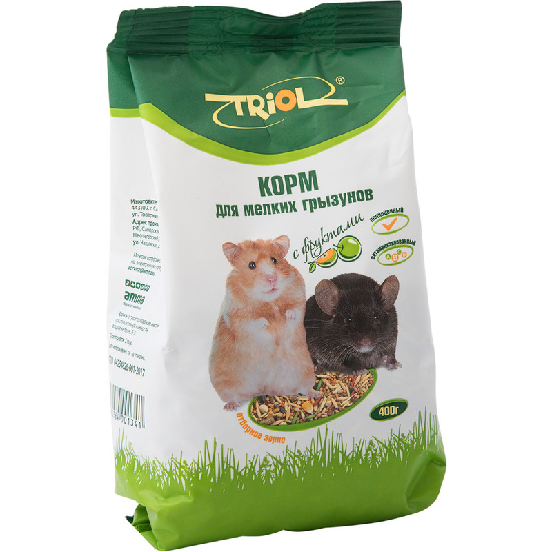Изображение товара Корм Triol для мелких грызунов с фруктами, 400г