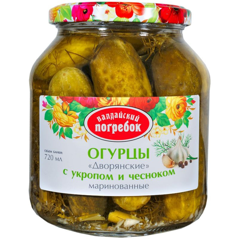 Изображение товара Маринованные огурцы Валдайский Погребок Дворянские 650г натуральный вкус