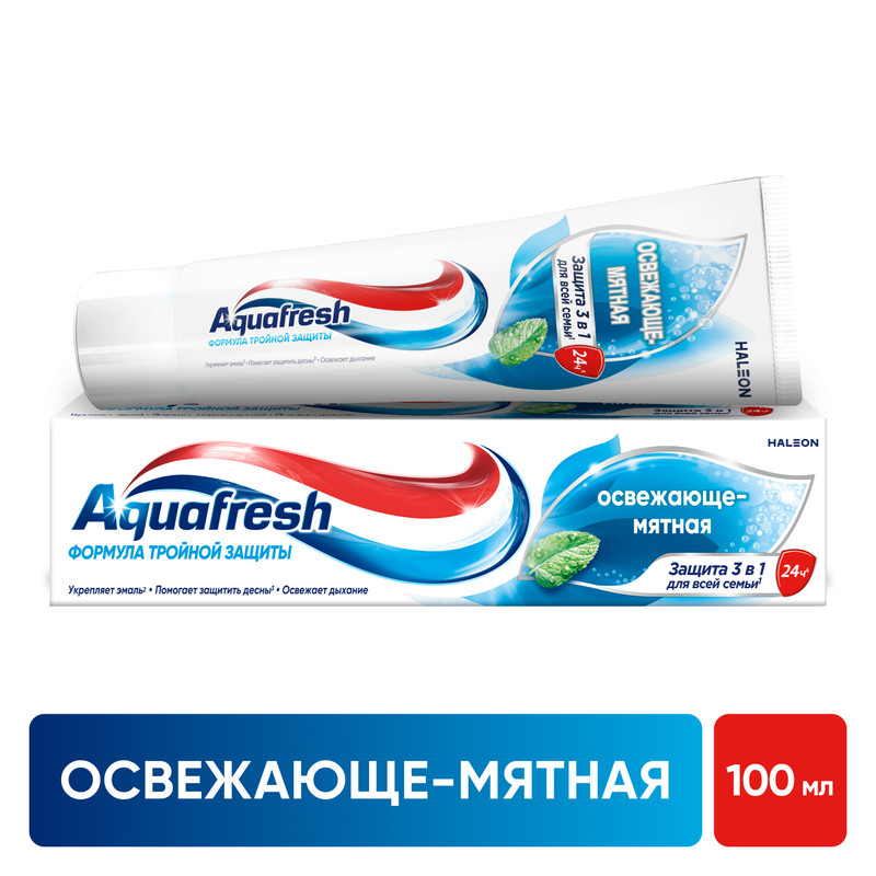 Изображение товара Зубная паста Aquafresh Total Care 3 освежающая мята, 100мл