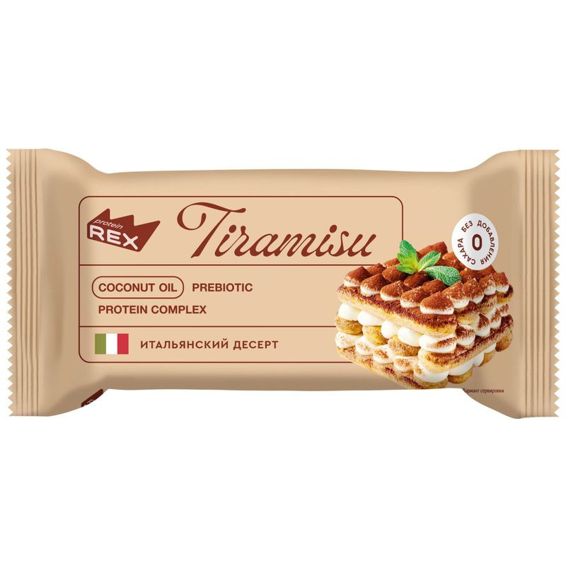 Изображение товара Протеиновое пирожное Proteinrex Тирамису 40г - полезный десерт с высоким содержанием белка