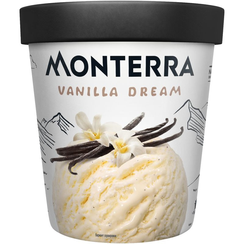 Изображение товара Пломбир Monterra ванильный 252 г ведро натуральное качество Россия