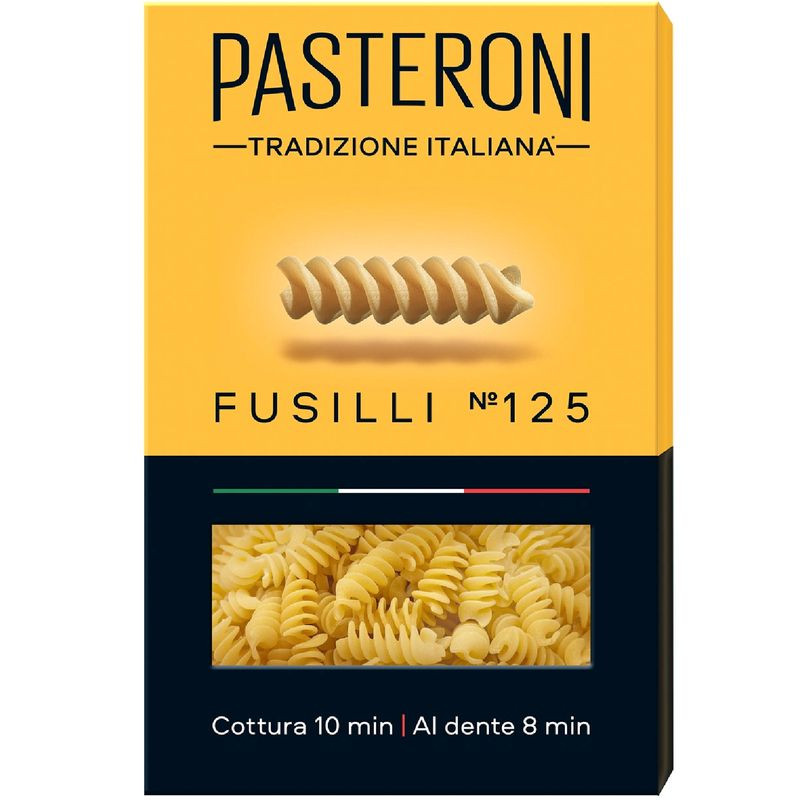 Изображение товара Макароны Pasteroni Fusilli №125 высший сорт 400г - спиральные макароны из твердой пшеницы