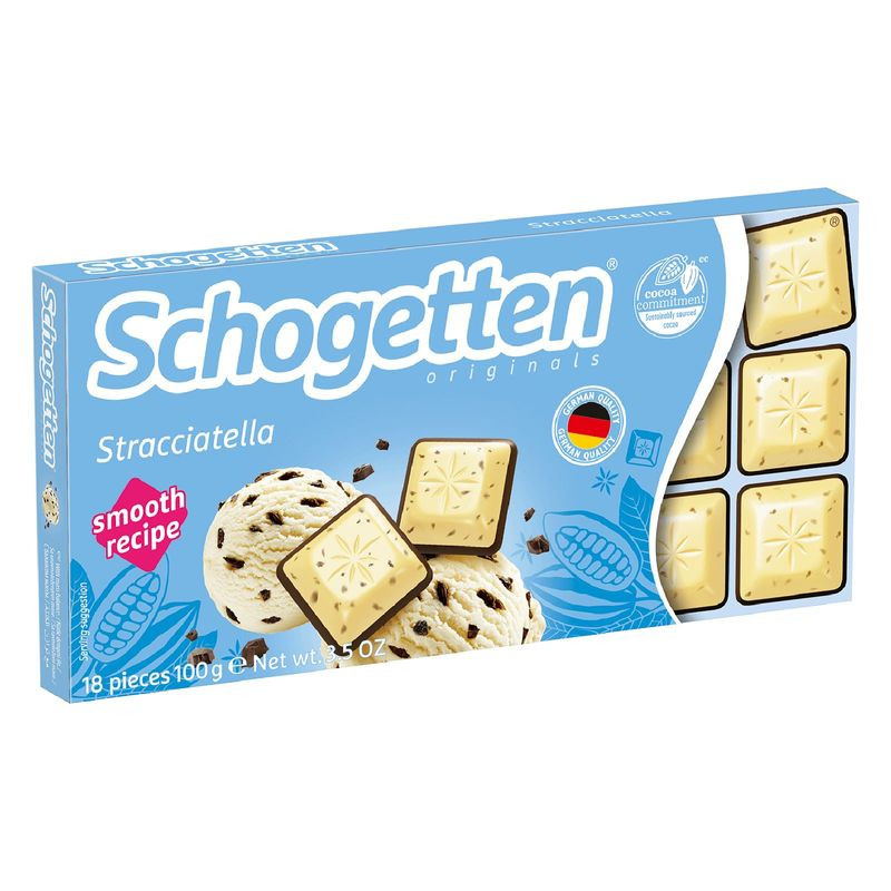 Изображение товара Шоколад Schogetten Страчателла белый и тёмный 100г Германия