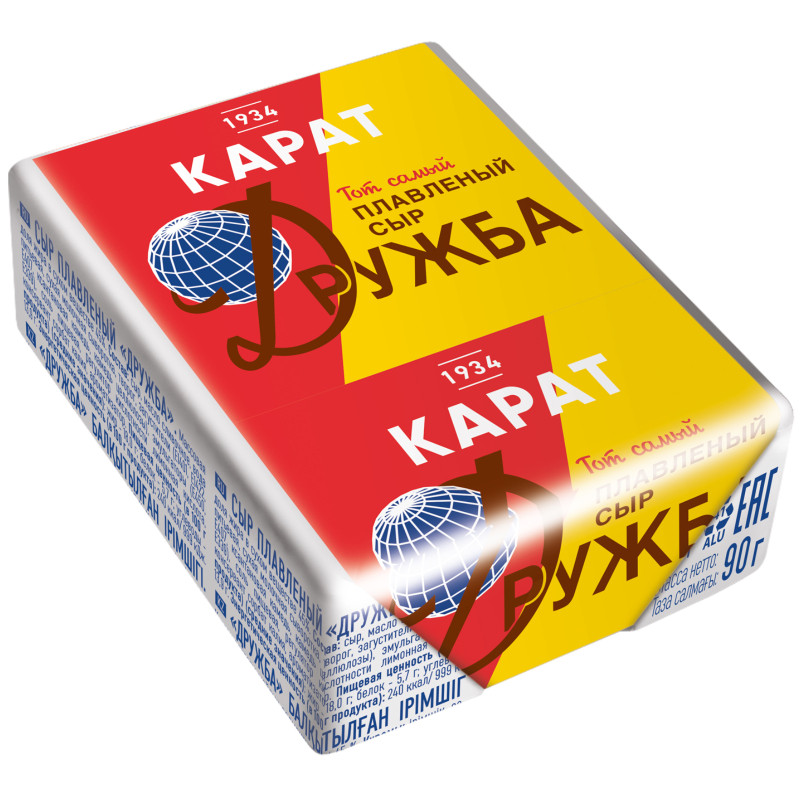 Изображение товара Сыр плавленый Карат+ Дружба 45%, 90г