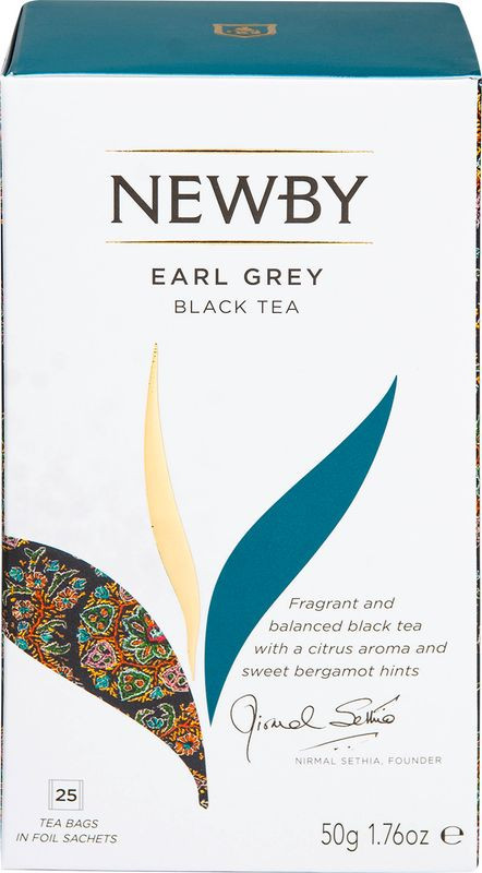 Изображение товара Чай Newby Эрл Грей черный в пакетиках 25х2г - аромат бергамота