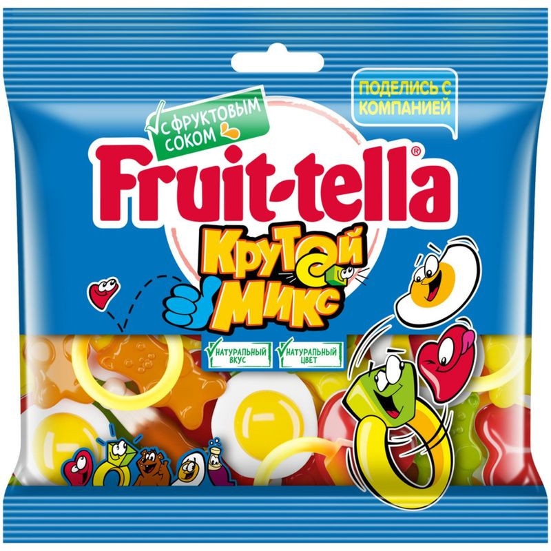 Изображение товара Мармелад Fruittella Крутой микс жевательный 150г натуральный микс фруктов и ягод