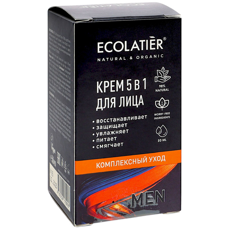 Изображение товара Мужской гель для умывания Ecolatier 5в1, комплексный уход, 50 мл