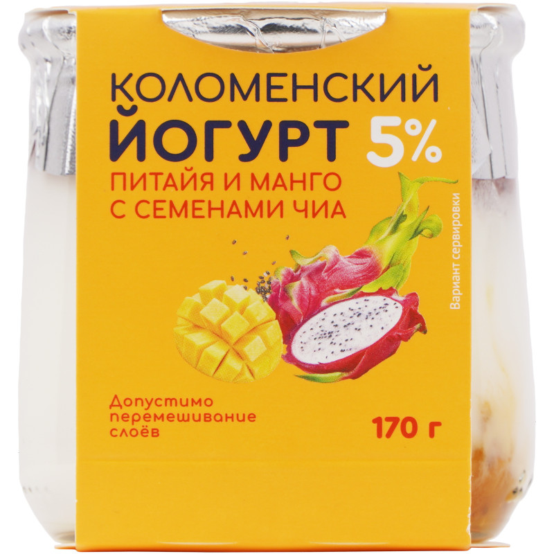Изображение товара Йогурт Коломенский Питайя-Манго-Чиа 5%, 170г