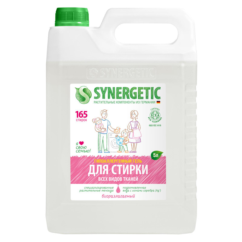 Изображение товара Гель для стирки Synergetic универсальный биоразлагаемый концентрированный, 5л