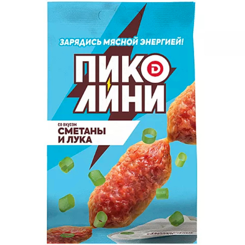 Изображение товара Колбаски сырокопчёные Дымов Пиколини сметана и лук полусухие, 50г