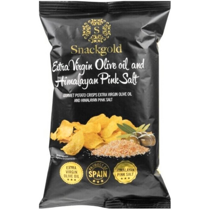 Изображение товара Картофельные чипсы Snackgold со вкусом оливкового масла и гималайской розовой соли, 125г