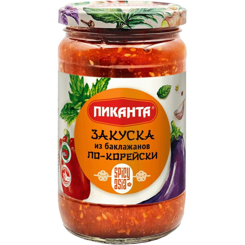 Изображение товара Закуска Пиканта из баклажанов по-корейски 360 г натуральный вкус и аромат