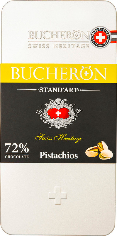 Изображение товара Шоколад горький Bucheron с фисташками 72% 100г - натуральный ореховый вкус