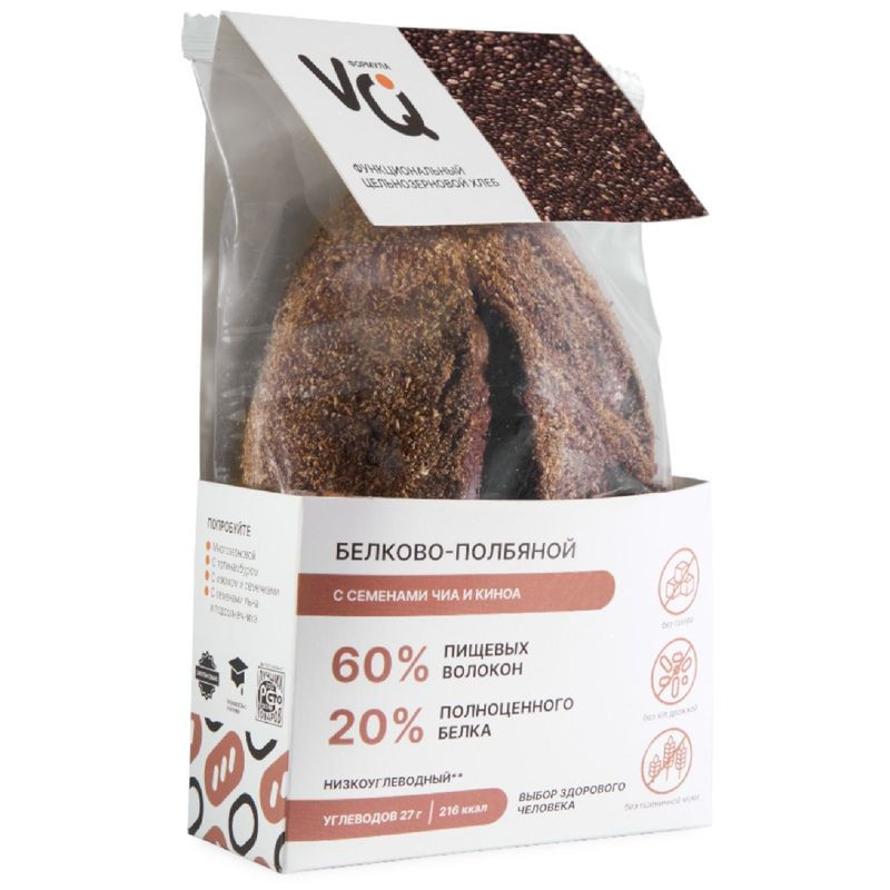 Изображение товара Здоровый хлеб ZbreadD белково-полбяной с семенами чиа и киноа 290г