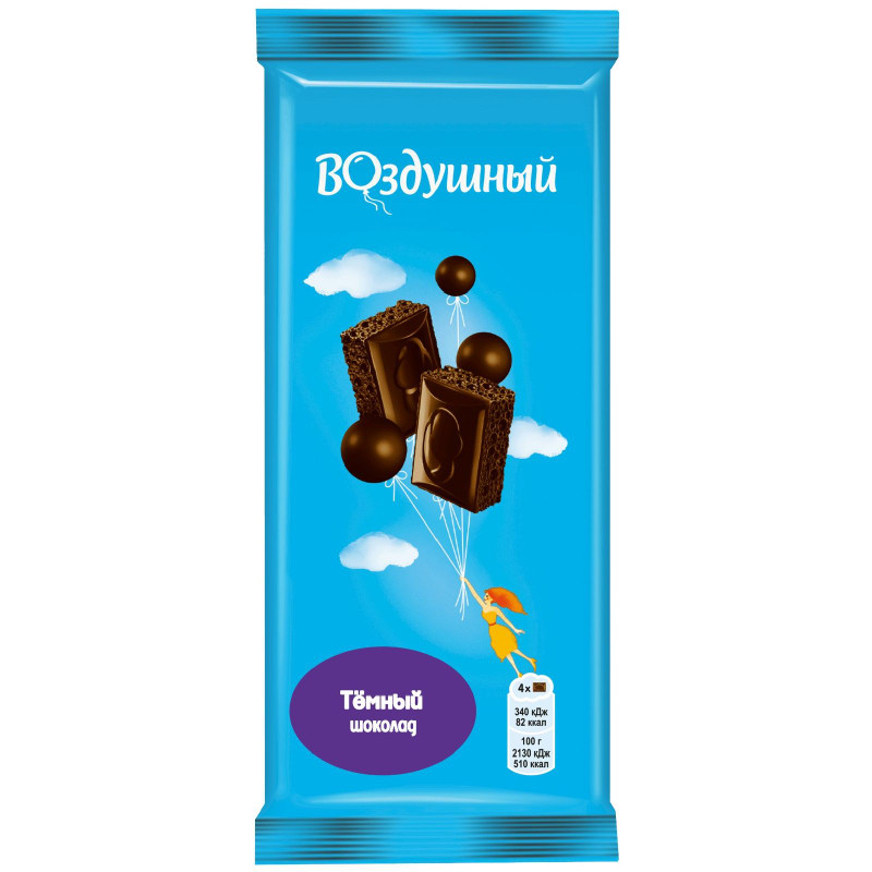 Изображение товара Шоколад Воздушный тёмный пористый, 80г