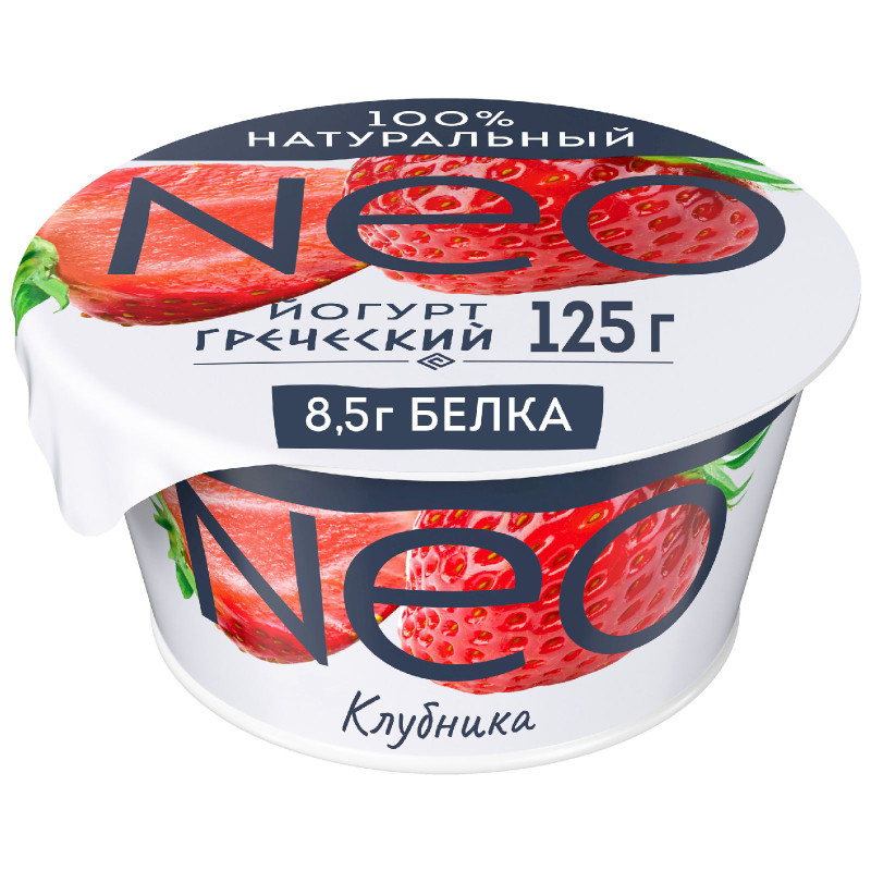 Изображение товара Йогурт Neo Греческий с клубникой 1.7%, 125г