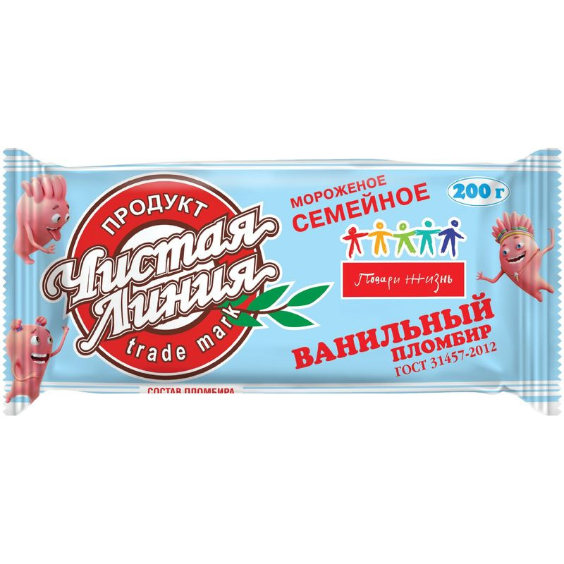 Изображение товара Пломбир ванильный 12% 200г Чистая Линия - натуральное мороженое без добавок