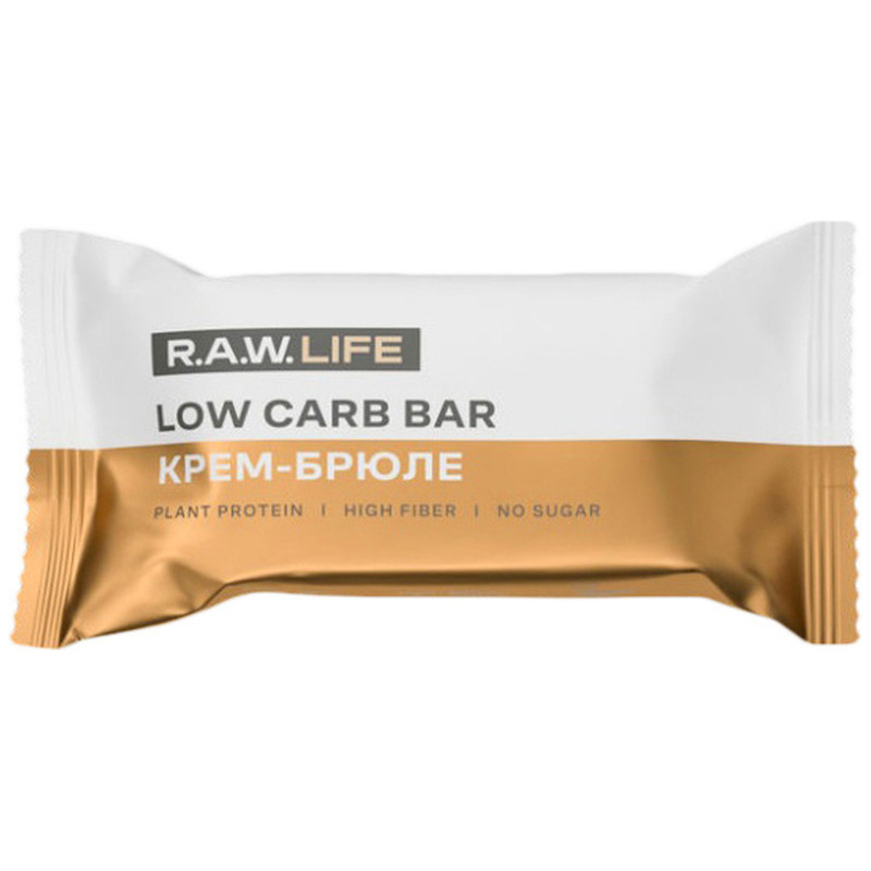 Изображение товара Батончик R.A.W.Life Low Carb протеиновый Крем-Брюле, 35г