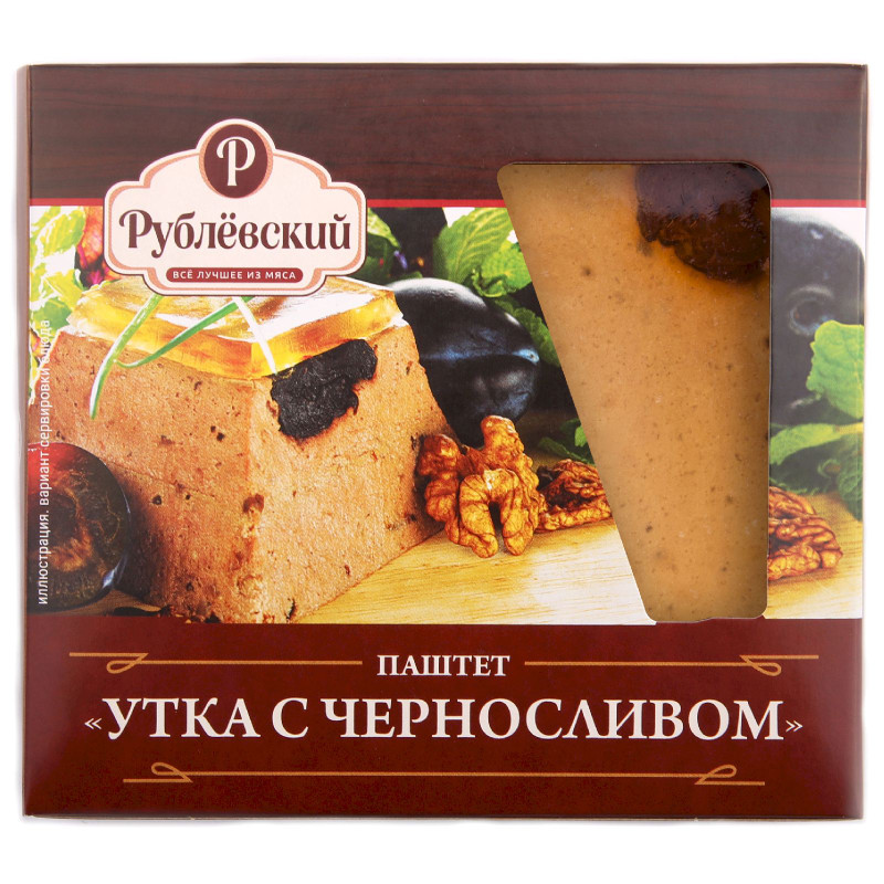 Изображение товара Паштет Рублёвский Утка с черносливом мясной деликатесный, 200г