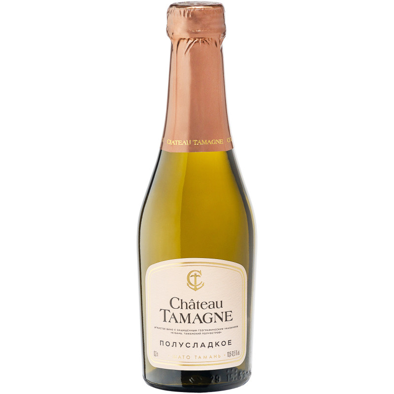 Изображение товара Вино игристое Chateau Tamagne белое полусладкое 12%, 200мл