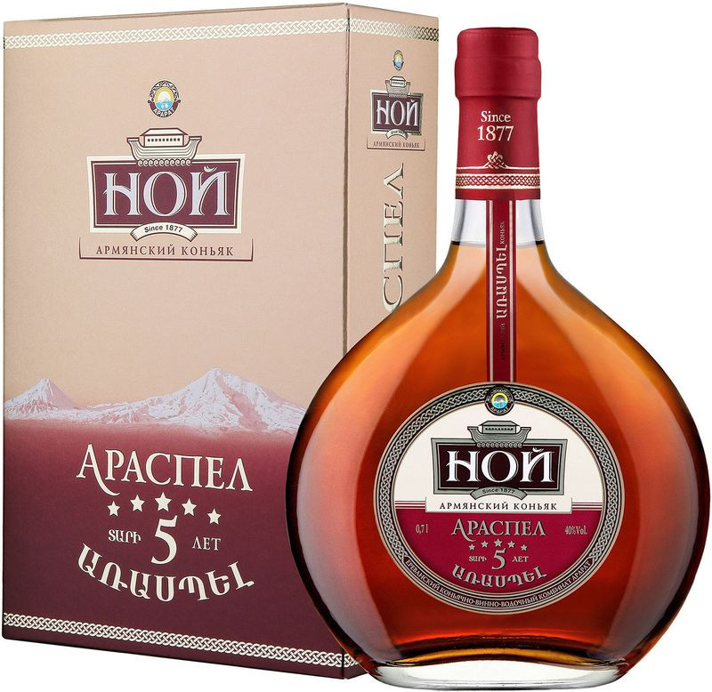 Изображение товара Коньяк Ной Араспел 5-летний армянский 40% 700мл в подарочной упаковке