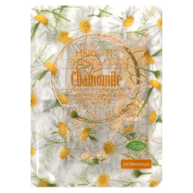 Изображение товара Маска тканевая для лица Nohj Herbsfit с золотым узором и ромашкой