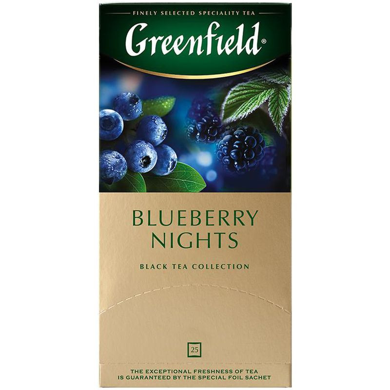 Изображение товара Чай Greenfield Blueberry Nights черный с ароматом ягод 25х1.5г пакетики