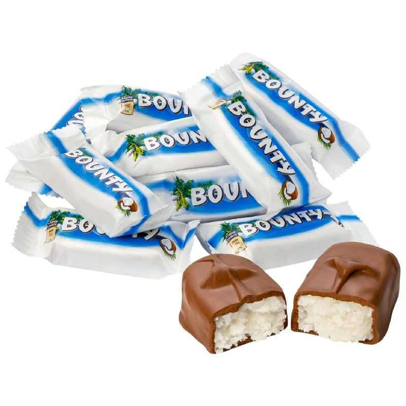 Изображение товара Батончики Bounty с мякотью кокоса в молочном шоколаде, 270 дней хранения